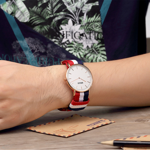 ราคาถูกราคานาฬิกาคู่ reloj สแตนเลสสตีล japan movt nylon band สาย mens นาฬิกายอดนิยมนาฬิกาผู้ชาย - Product Image 5