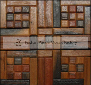 Carrelage mural en bois rustique, mosaïque marron, pour chambre à coucher, haut de gamme, MC101208 - Product Image 5