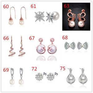Más nuevo estilo pendientes 18 K chapado en oro rosa rhinestone perla pendientes para <span class=keywords><strong>las</strong></span> mujeres - Product Image 6