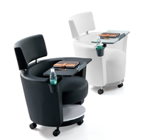 Chaise d'étude interactive pliable confortable de haute qualité pour étudiants avec accoudoirs d'écriture, tablette et support mobile