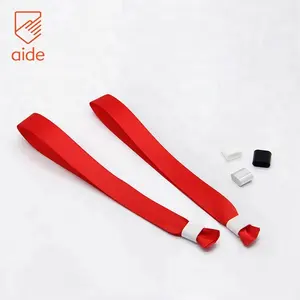 Plastic Lock Wristband Party Custom Bracelet Soild Color Satin Ribbon Wristbands With Plastic Lock In Stock