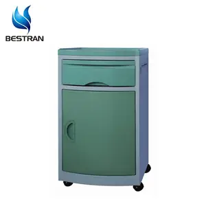 BT-AL001 Furnitur Rumah Sakit Murah Plastik Mobile Bedside Cabinet Bed Side Locker Night Stand Dengan Harga Kastor