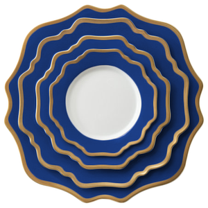 4 unids Plato Juego de Vajilla de Porcelana <span class=keywords><strong>Rosa</strong></span> Borde de Oro Al Por Mayor para La Decoración de La Boda - Product Image 2