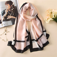 Lenço de seda yiwu, atacado de 2021, cachecol de seda de alta qualidade, 4 cores, arco puro, estampado, luxuoso, shawl, longo