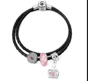 Mujeres Lobo cuero pulsera trenzada cuero Rosa pulsera - Product Image 5