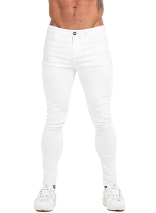 Venta al por mayor de moda de los hombres <span class=keywords><strong>Super</strong></span> <span class=keywords><strong>Skinny</strong></span> Jeans Custom White Slim Fit Denim Jeans de alta calidad blanco de los hombres <span class=keywords><strong>pantalones</strong></span> de mezclilla - Product Image 3