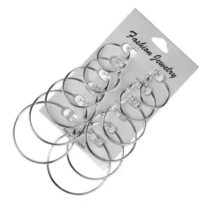 Fashion 6 pair /card trendy hoop earrings for women wholesale N240476