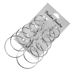 Mode 6 paires/<span class=keywords><strong>carte</strong></span> boucles d'oreilles créoles à la mode pour les femmes en gros N240476 - Product Image 1