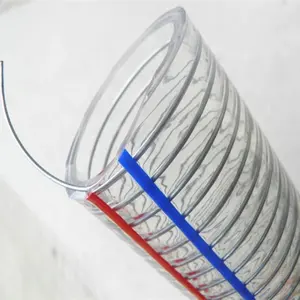 Alambre de acero espiral claro de succión de agua de pvc de manguera