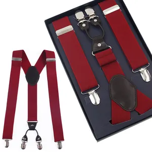 4 Clips en <span class=keywords><strong>Tirantes</strong></span> formales <span class=keywords><strong>Tirantes</strong></span> de cuero para <span class=keywords><strong>hombre</strong></span> para <span class=keywords><strong>boda</strong></span> Suspensorio - Product Image 1