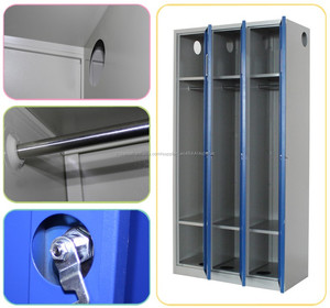 Vestuarios Armarios Muebles de metal <span class=keywords><strong>Taquilla</strong></span> metálica de tres puertas - Product Image 4