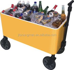 80-Quart acero <span class=keywords><strong>bebida</strong></span> hielo pecho rodante carro al aire libre - Product Image 2