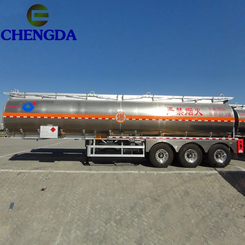 Chengda 3 Essieux Pas Cher 42000 45000 Litres En Aluminium Réservoir De Carburant Citerne Semi Camion Remorque À Vendre