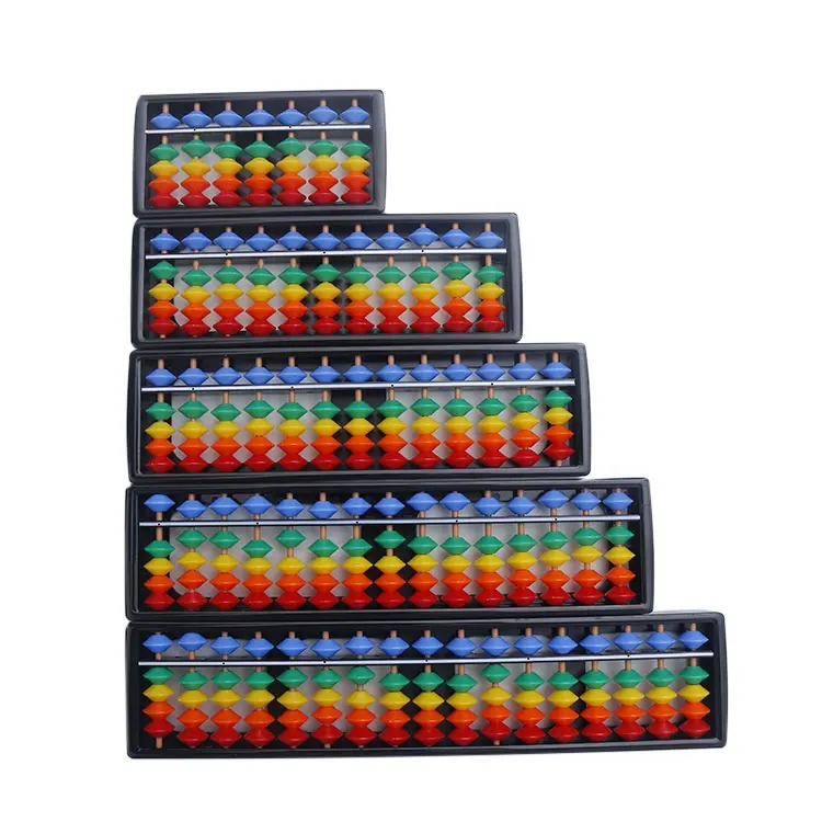 Chinese Student Abacus Soroban School Toy Colorful ABS Plastic 7 9 11 13 15 17 Rods Beads Column OEM Custom Logo Rainbow Abacus