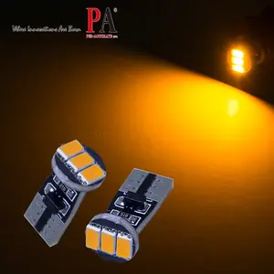 3 SMD 5630 PA Car CANBUS LED T10 w5w 501 Bulb Orange interior tail side light