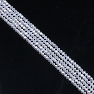 Commercio all'ingrosso 3-3.5mm REALE Naturale D'acqua Dolce Collana di <span class=keywords><strong>Perle</strong></span> Stringa Rotondo Bianco <span class=keywords><strong>Perle</strong></span> a Forma di - Product Image 4