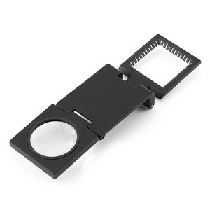 10X 28mm <span class=keywords><strong>Mini</strong></span> Drievoudig Opvouwbare 10X Vergrootglas Zinklegering Vergrootglas met Schaalverdeling voor Textieloptiek - Product Image 3