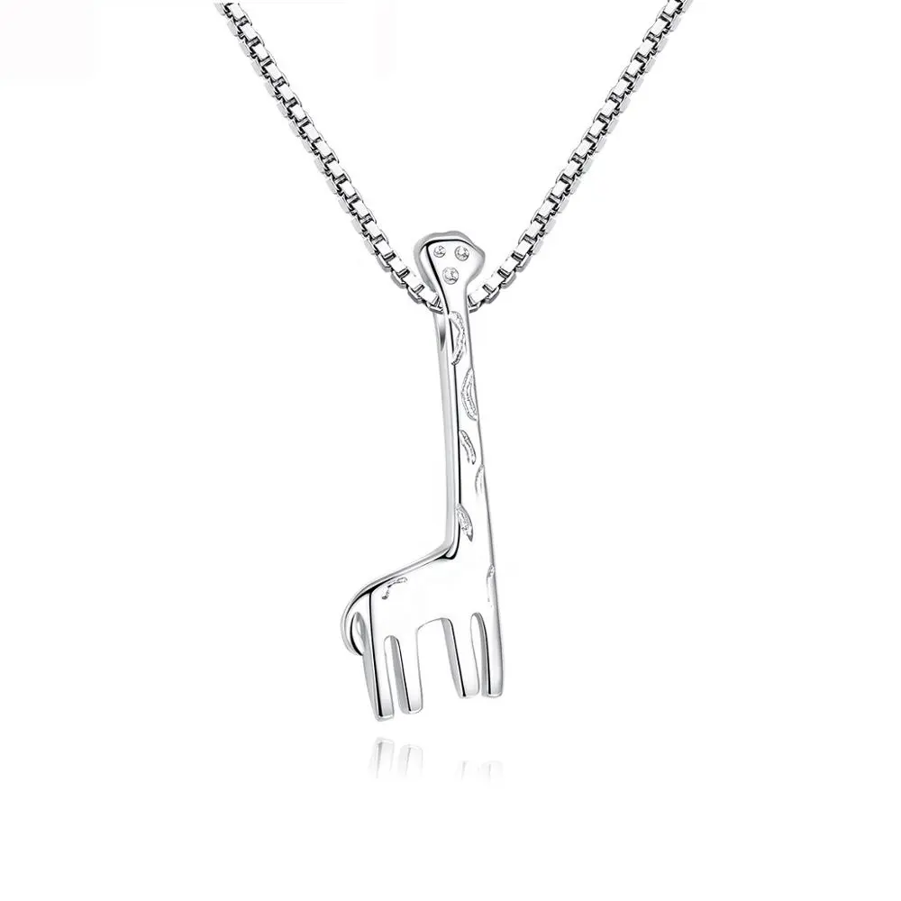 Новый дизайн, кулон в виде оленя CZCITY, рождественское ожерелье из стерлингового серебра 925 пробы для девочки