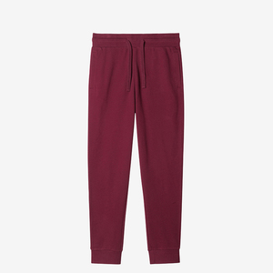 De Color Rojo oscuro Francés Terry 100% Algodón Pantalones de Chándal Hombres - Product Image 1