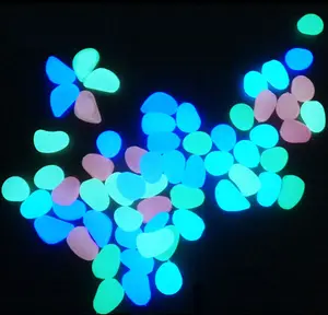 hot sales night long bright glow in the dark luminous artificial pavement pebble cobblestone shape colorful stone with 10 colors