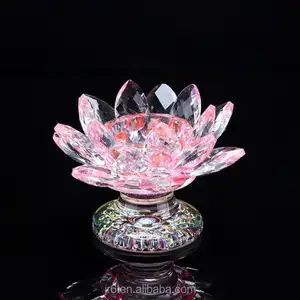 Подсвечник Kinsam в виде цветка лотоса с кристаллами, декоративный подсвечник, домашний декор, Свадебный сувенир, подарки