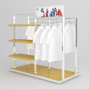 Ekran standı giysi rafı T Shirt, askı kot perakende giyim mağazası standı raf altın ekran - Product Image 2