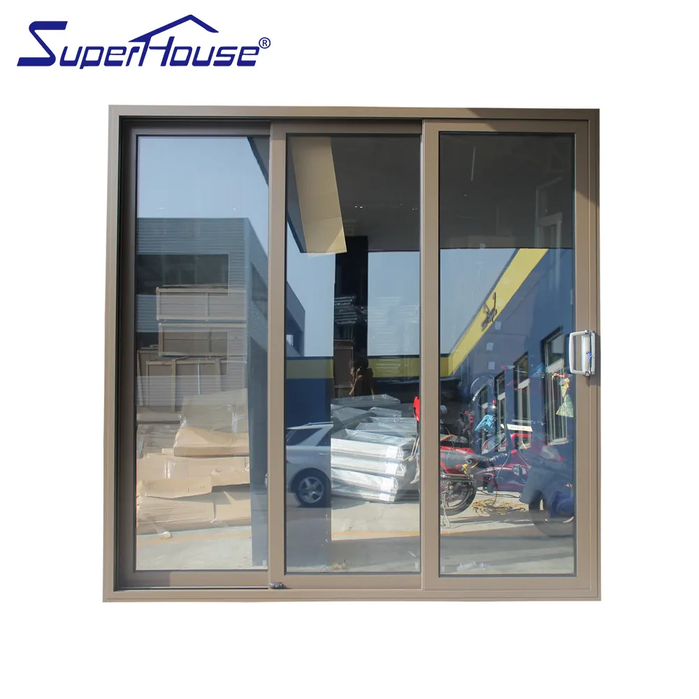 superhouse used commercial glass doors Aluminium track 3 panel sliding closet doors lowes with Dade testing