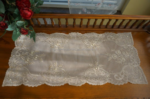 Dentelle <span class=keywords><strong>chemin</strong></span> de <span class=keywords><strong>table</strong></span> <span class=keywords><strong>gris</strong></span> couleur - Product Image 6