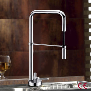 Robinet <span class=keywords><strong>de</strong></span> cuisine à <span class=keywords><strong>col</strong></span> <span class=keywords><strong>de</strong></span> <span class=keywords><strong>cygne</strong></span> à poignée unique monté sur évier Norme européenne CE avec bec extractible - Product Image 3