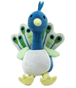 可爱毛绒孔雀玩具/毛绒可爱蓝孔雀/软毛绒动物玩具定制孔雀 20厘米高