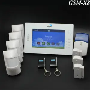 Sistema de automatización del hogar, alarma gsm inalámbrica con pantalla táctil completa de 7 pulgadas GSM + PSTN, nuevo producto