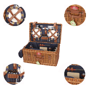 Cesto da Picnic in <span class=keywords><strong>Vimini</strong></span> Fatto <span class=keywords><strong>a</strong></span> <span class=keywords><strong>Mano</strong></span> per 4 Persone, Vendita all'Ingrosso - Product Image 5