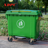 Poubelle à roulettes en plastique pour extérieur, meilleur prix en Chine, 660l avec quatre roues