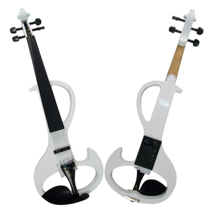 Sinomusik precio al por mayor alta calidad chino sólido cuerpo blanco 4 cuerdas violín eléctrico con estuche y arco - Product Image 1