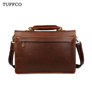Vintage <span class=keywords><strong>Cuir</strong></span> Véritable de Vache Hommes de <span class=keywords><strong>Serviette</strong></span> <span class=keywords><strong>pour</strong></span> 15 pouces Sac D'ordinateur Portable Avec Serrure - Product Image 4