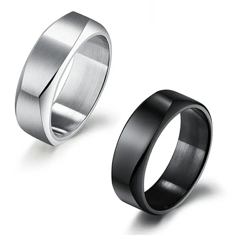 Marlary cincin Stainless Steel pria, TERBARU hitam dan perak Model baru modis