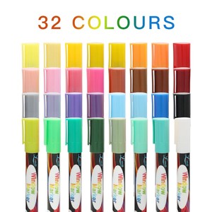 Spidol Kapur Cair, 12 Warna Jendela Premium Pena Neon Papan Tulis, Termasuk 2 Warna Metalik - Product Image 1