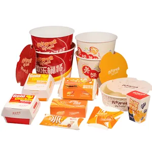 Personalisierte Weiß Karton Fried chicken wings Französisch frites lieferung Box