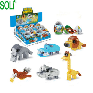 Bloques de plástico ABS para niños, <span class=keywords><strong>caja</strong></span> de exhibición de huevos torcidos, <span class=keywords><strong>dinosaurios</strong></span>, juguetes educativos, 5 cajas SL 12 - Product Image 5