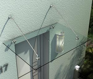 New Ngoài Trời Khung Thép Không Gỉ Mưa Kính Cửa Cửa Sổ Tán - Product Image 3