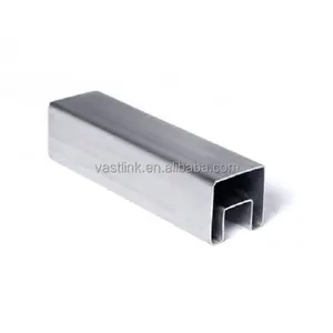 304 stainless steel square u channel slot tube for handrail