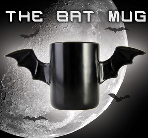 UCHOME tazza in ceramica a forma di ali di pipistrello nera novità a buon mercato - Product Image 3