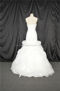 blanco sirena sin tirantes del vestido de boda hinchada con el patrón de novia - Product Image 5
