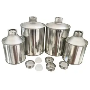 250 ml 500 ml 1000 ml עגול פח יכול עם צוואר בורג דבק ממס,/upvc/מיכל דבק cpvc