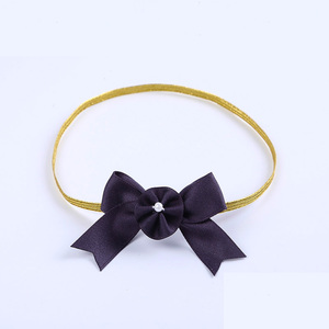 Moño de Cinta de Poliéster de Lujo Personalizado al por Mayor con Banda Elástica Dorada para Envolver Regalos de Fiesta de Negocios - Product Image 6