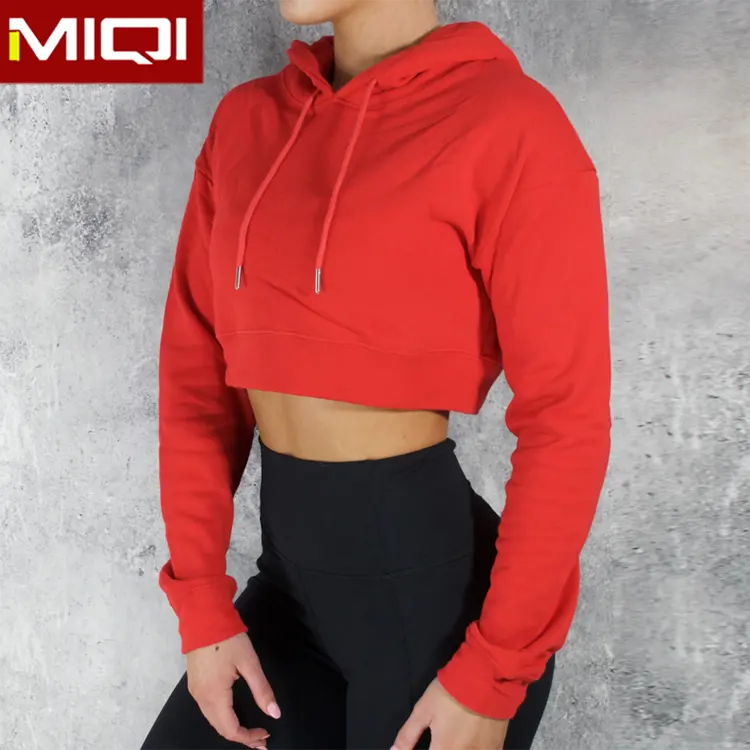 באיכות גבוהה אדום שחור סתיו יבול למעלה נשים ארוך שרוולים ספורט עם הסווטשרט