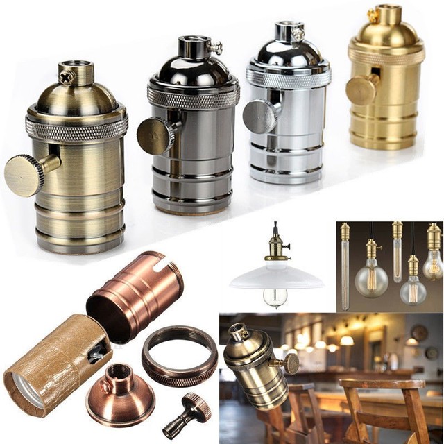 CE Vintage Style Edison Metal Lamp Holder Pendant Light E27 Socket Lamp Base