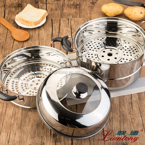 Venta al por mayor de alta calidad de cocina de <span class=keywords><strong>acero</strong></span> <span class=keywords><strong>inoxidable</strong></span> <span class=keywords><strong>olla</strong></span> de vapor con visible tapa - Product Image 2