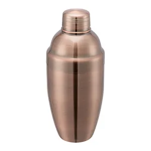 Hot sale 550ml Stainless steel 3pcs Japanese Antique copper plated cocktail shaker set