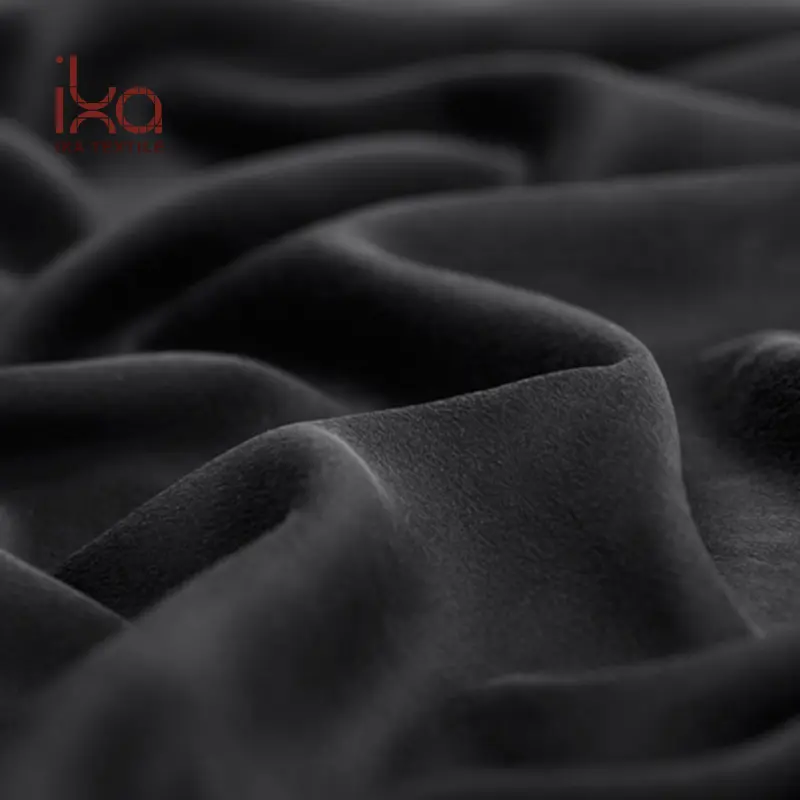 Sand Wash 16ミリメートルPlain Dye Black 100 Pure Silk Satin Fabric